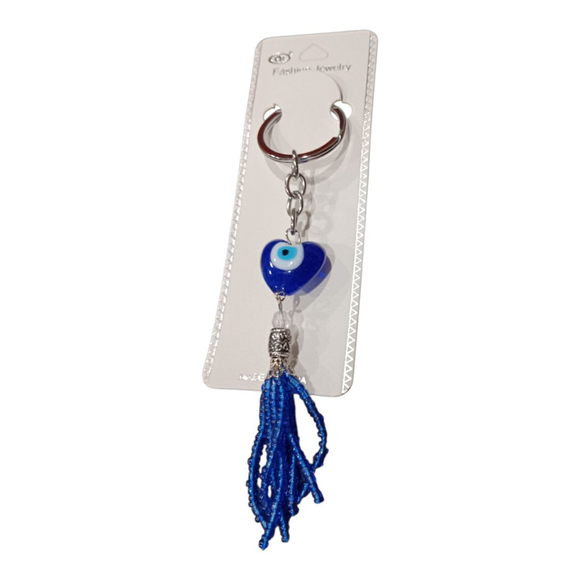 Evil Eye Heart Keychain Purse Charm - Picture 5 of 6